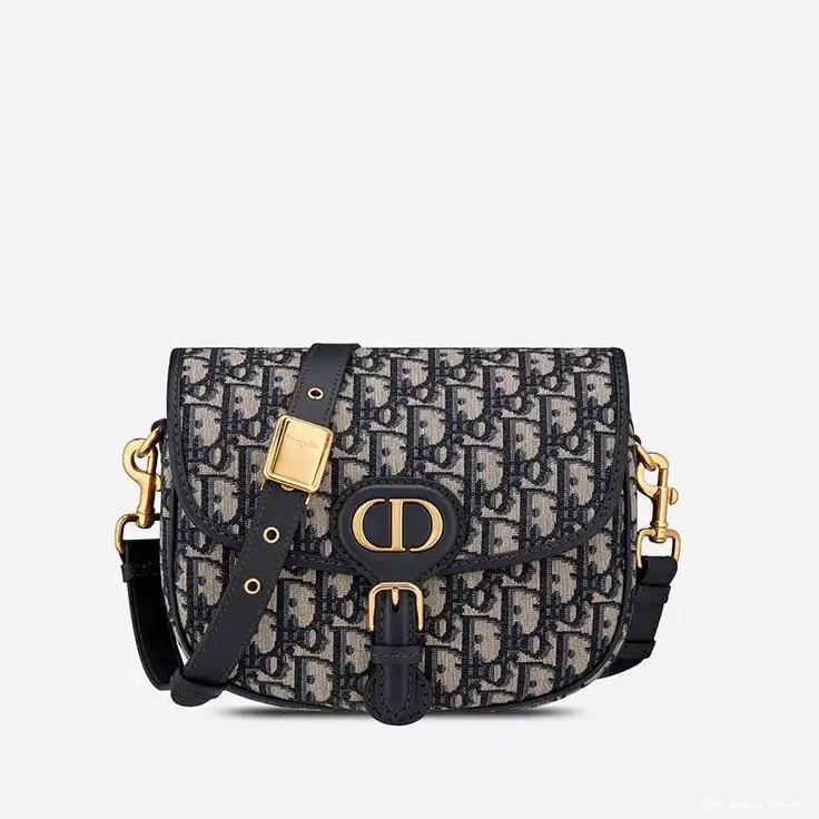 Dior Blue Medium Oblique Bobby Canvas Bag Motif 0418 Luxury